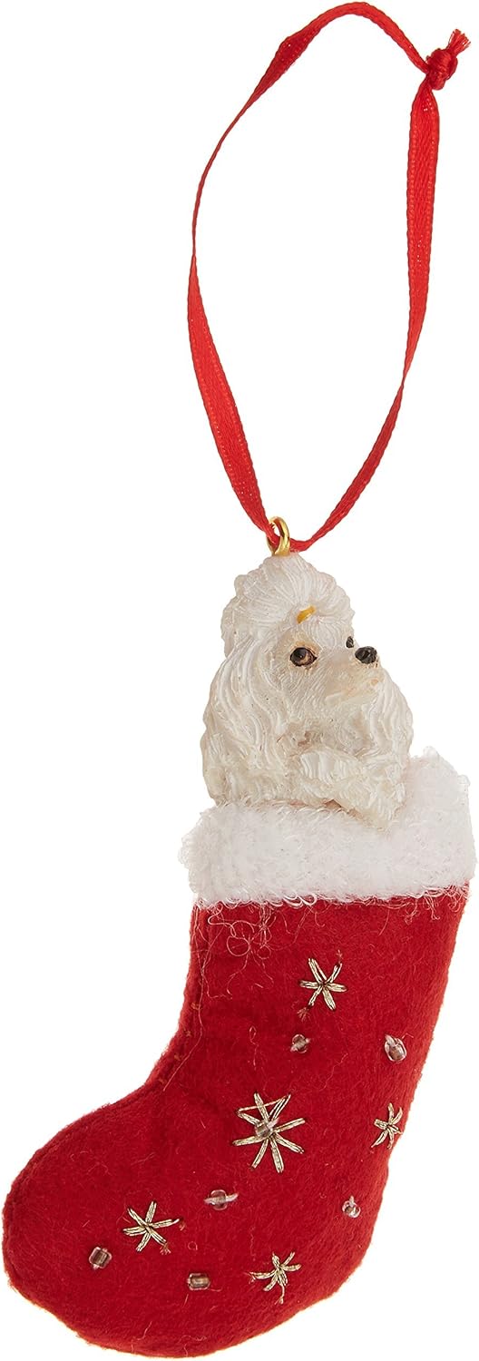 "Noel Baba'nın Küçük Arkadaşları" Elde Boyanmış ve Dikişli Detay ile Kaniş Noel Çorabı Süsü