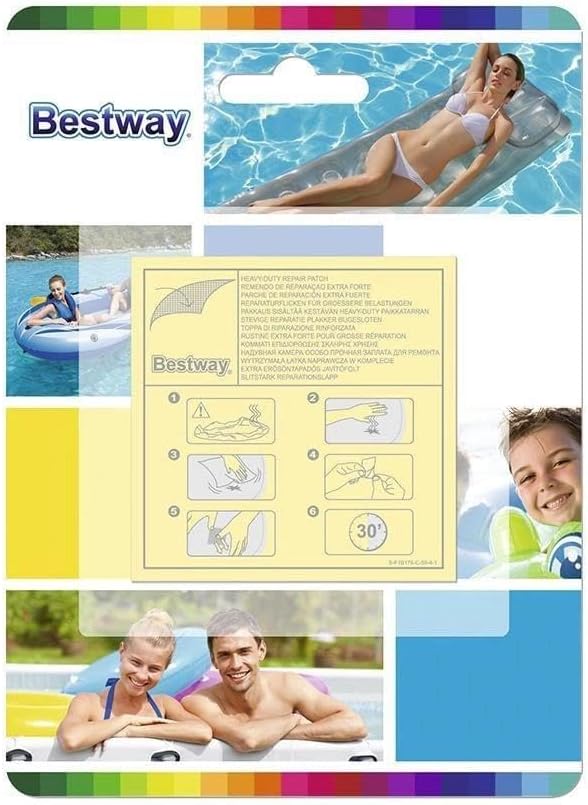 Bestway kendinden yapışkanlı onarım yamaları 6,5 x 6,5 cm, 10 adet Pack of 10