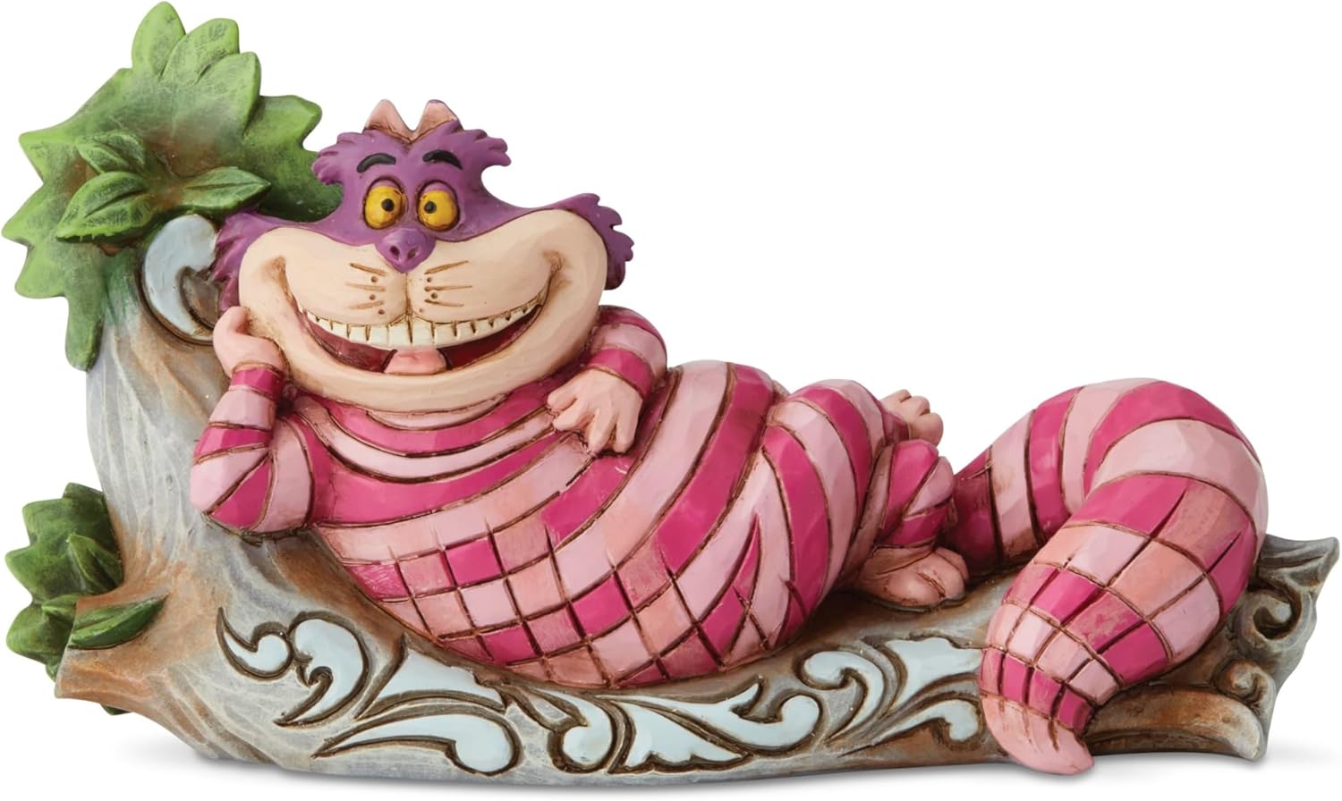 Enesco Jim Shore Alice'in Disney Traditions Harikalar Diyarında Cheshire Kedisi Ağaç Heykelcikleri, 6 cm, Çok Renkli 2.72 Inch çok renkli