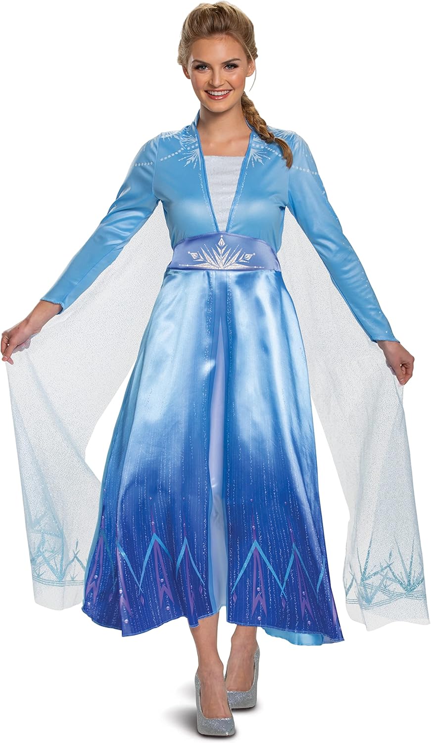 Disguise Kadın Disney Elsa Frozen 2 Deluxe Yetişkin Kostümü, Mavi, S Mavi S