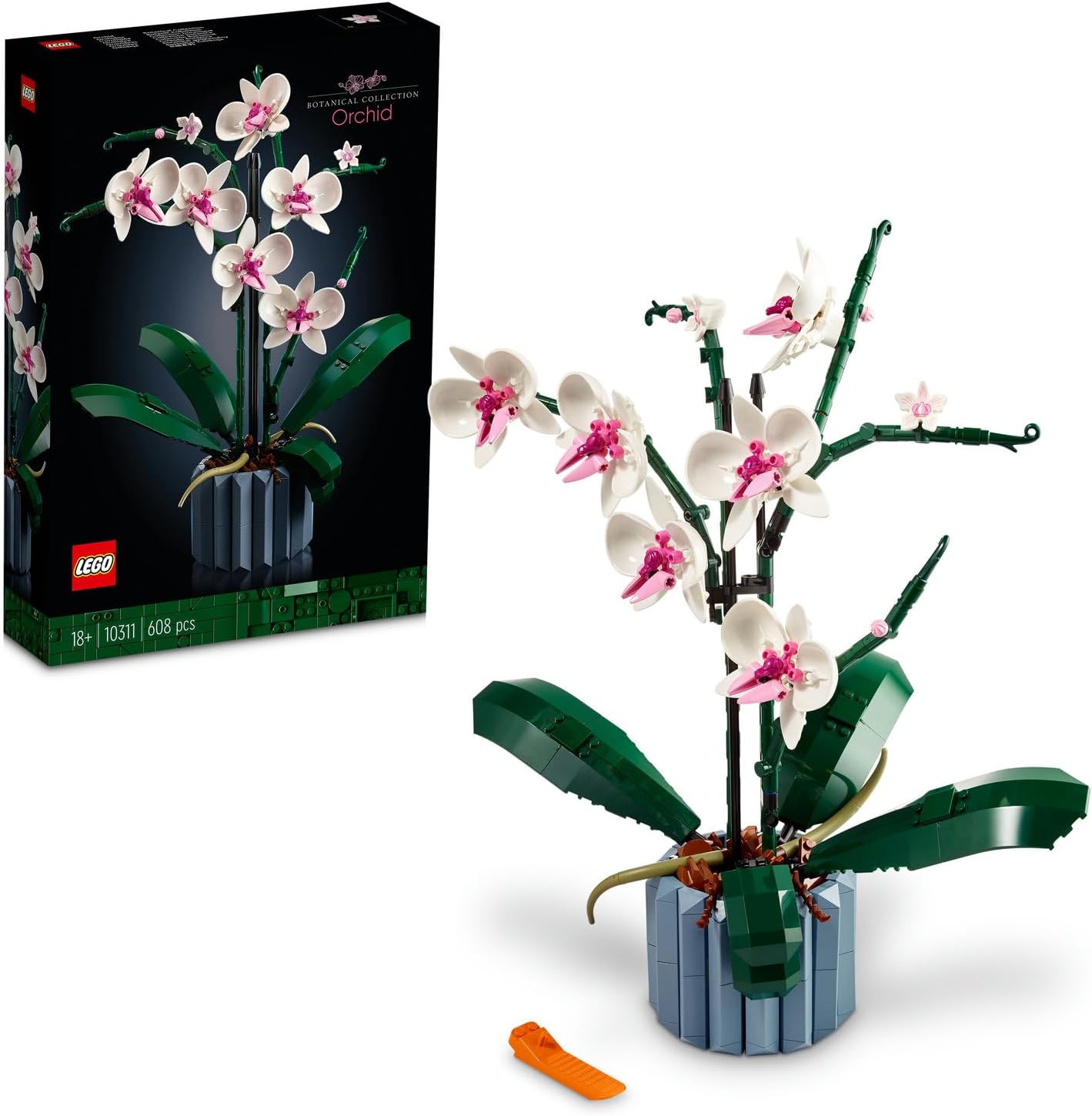 LEGO ICONS Orkide 10311 - Yetişkinler İçin Dekoratif, Koleksiyonluk ve Sergilenebilir Çiçek Modeli Yapım Seti (608 Parça)