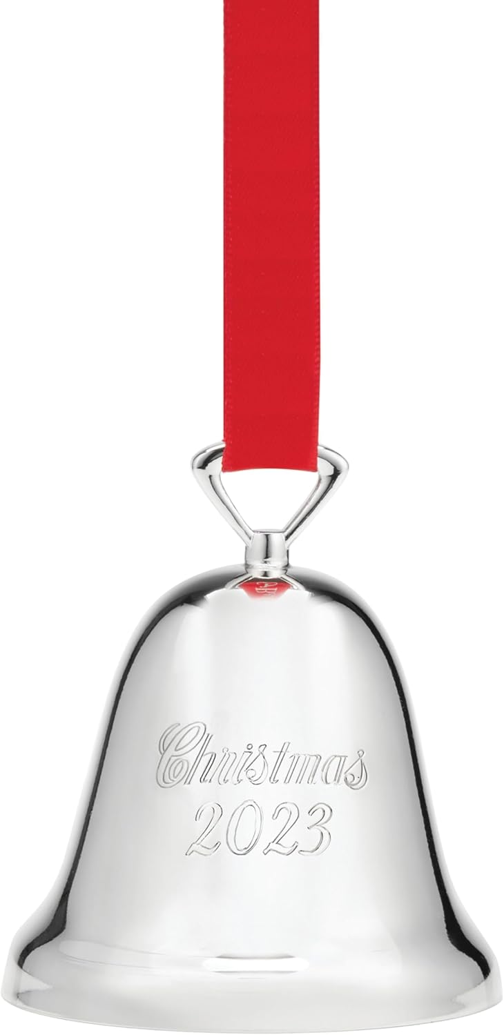 Reed & Barton 2023 Silverplate Christmas Yıllık Çan, 0.31, Metalik Tarihli Noel Çanı