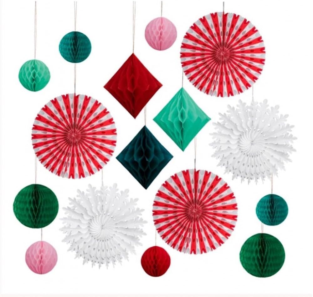Meri Meri - Christmas Honeycomb Decoration Kit - Yeni Yıl Petekli Dekor Kiti