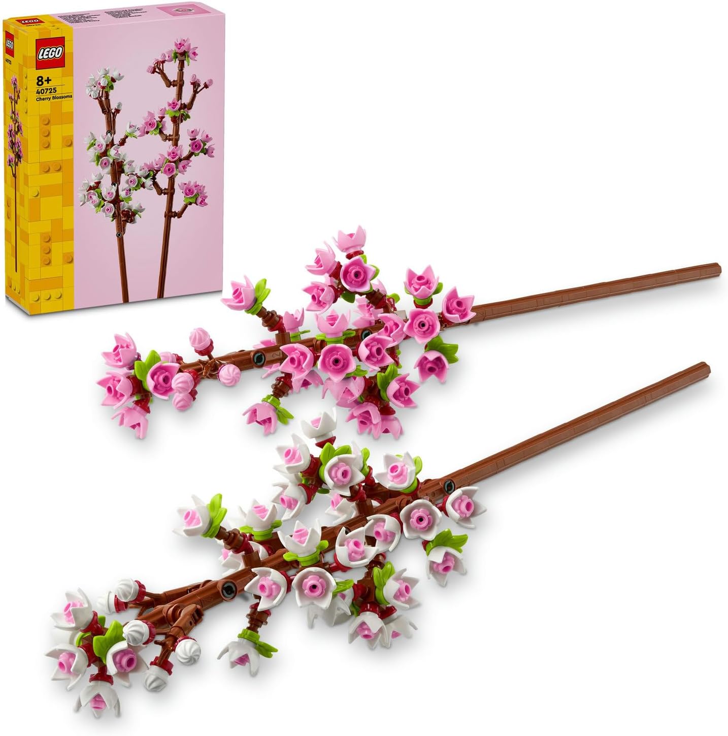 LEGO Botanicals 40725 Kiraz Çiçekleri – 8 Yaş ve Üzeri Yaratıcı Çocuklar için İnşa Edilebilen Çiçek Modeli, Kutlama ve Doğum Günü için Anlamlı Hediye Fikri, Dekoratif Yapım Seti