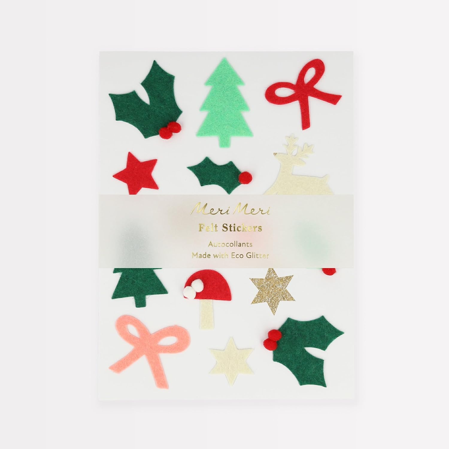 Meri Meri - Felt Christmas Icon Stickers - Yeni Yıl Motifli Çıkartmalar (4'lü)