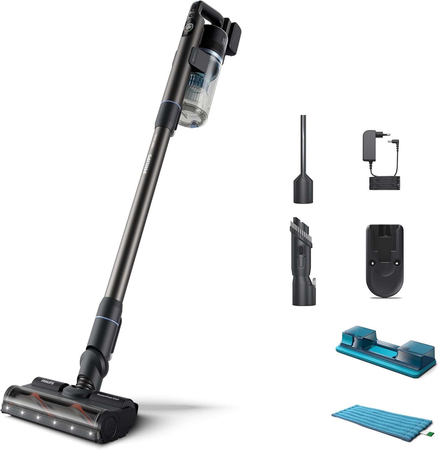 Philips 7000 Serisi Kablosuz Elektrikli Süpürge – PowerCyclone 12, 80 Dakika Kullanım Süresi, Islak Temizlik İçin Aqua Modül, Anti-Alerji Filtre, El Süpürgesi Modu, 5 Yıl Garanti (XC7053/01) 700 Serisi