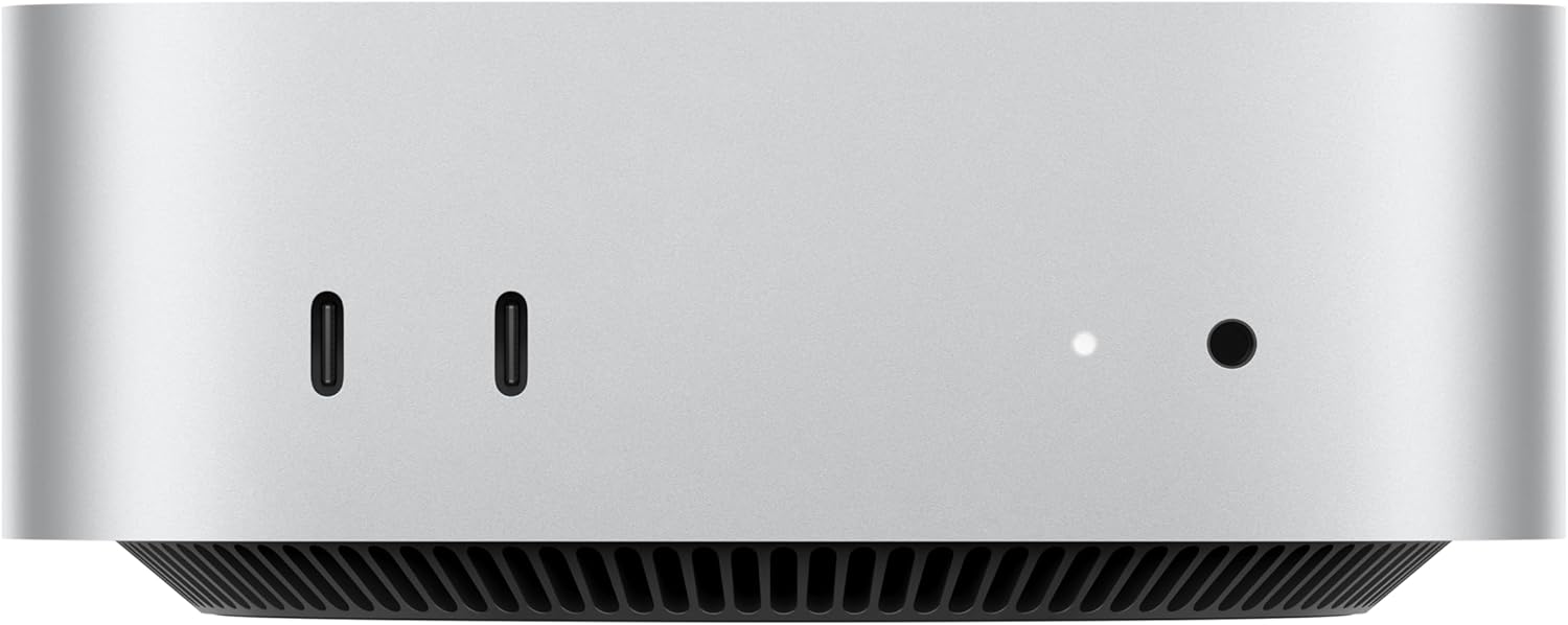 Apple Mac mini Masaüstü Bilgisayar M4 çip, 10 çekirdekli CPU ve 10 çekirdekli GPU’ya sahip: 16GB Birleşik Bellek, 256GB SSD Depolama, Gigabit Ethernet. iPhone ve iPad ile uyumlu 16GB Birleşik Bellek 256 GB Apple M4 çip