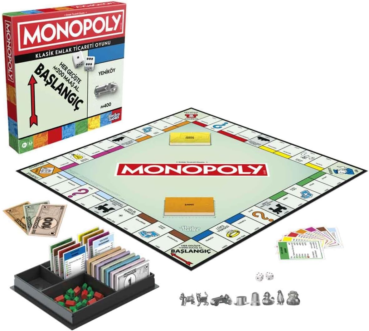 Hasbro Gaming Monopoly Saklama Tepsili ve Daha Büyük Piyonlu Kutu Oyunu