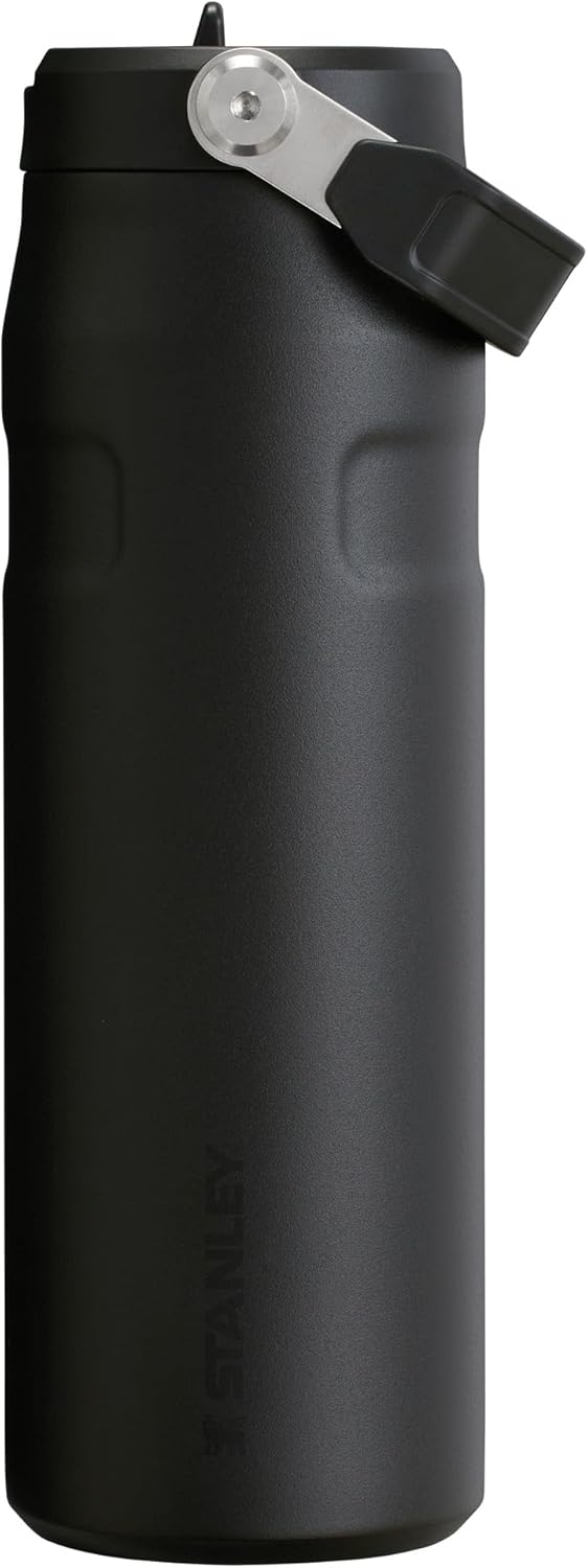 Stanley IceFlow Bottle FlipStraw 2.0 Pipetli Su Sişesi, 0.7 Litre, Siyah Siyah 0.7 L